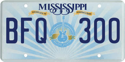 MS license plate BFQ300