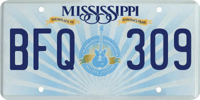 MS license plate BFQ309