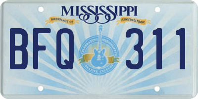 MS license plate BFQ311