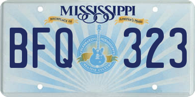 MS license plate BFQ323