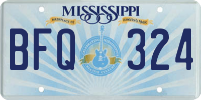 MS license plate BFQ324