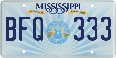 MS license plate BFQ333