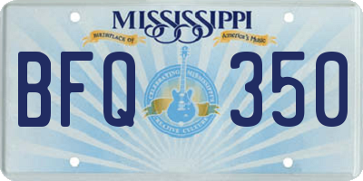 MS license plate BFQ350