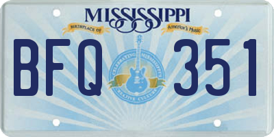MS license plate BFQ351