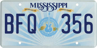 MS license plate BFQ356