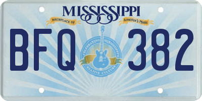 MS license plate BFQ382