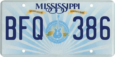 MS license plate BFQ386