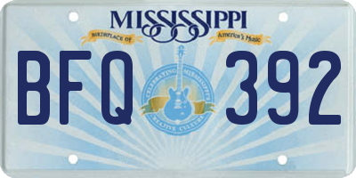 MS license plate BFQ392