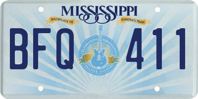 MS license plate BFQ411