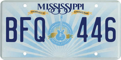 MS license plate BFQ446