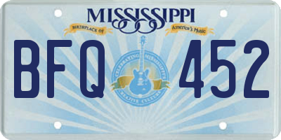 MS license plate BFQ452
