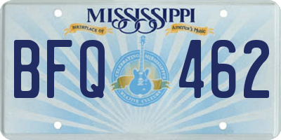 MS license plate BFQ462