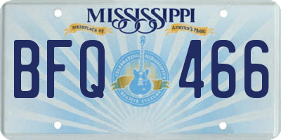 MS license plate BFQ466