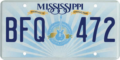 MS license plate BFQ472