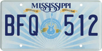 MS license plate BFQ512