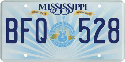 MS license plate BFQ528