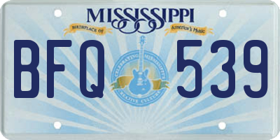 MS license plate BFQ539