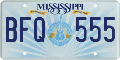 MS license plate BFQ555