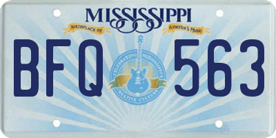 MS license plate BFQ563