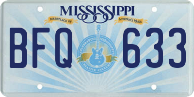 MS license plate BFQ633