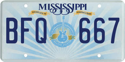 MS license plate BFQ667