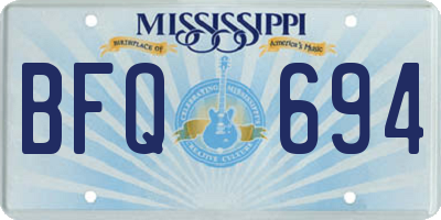 MS license plate BFQ694