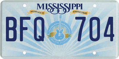 MS license plate BFQ704