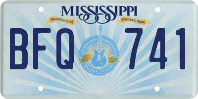 MS license plate BFQ741