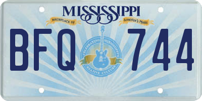 MS license plate BFQ744