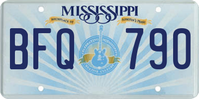 MS license plate BFQ790