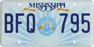 MS license plate BFQ795