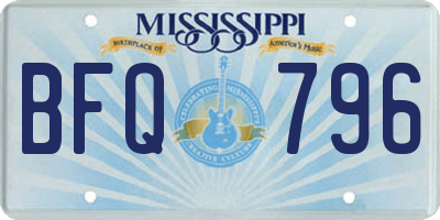 MS license plate BFQ796
