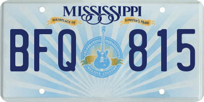MS license plate BFQ815