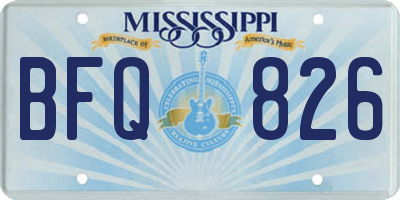 MS license plate BFQ826