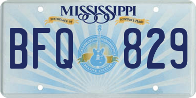 MS license plate BFQ829