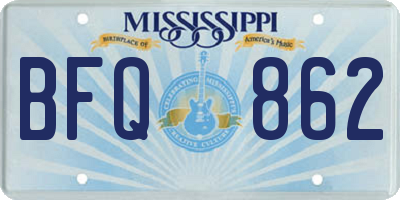 MS license plate BFQ862