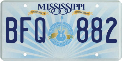 MS license plate BFQ882