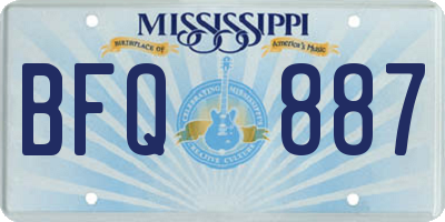 MS license plate BFQ887