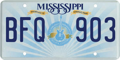 MS license plate BFQ903