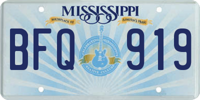 MS license plate BFQ919