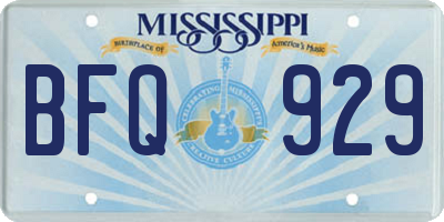 MS license plate BFQ929