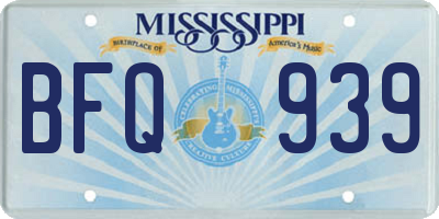 MS license plate BFQ939