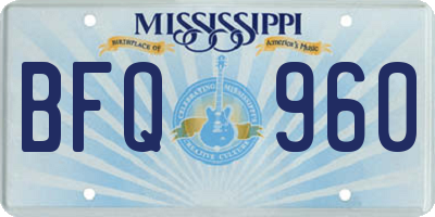 MS license plate BFQ960