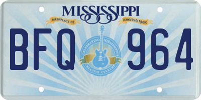 MS license plate BFQ964
