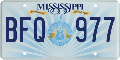 MS license plate BFQ977
