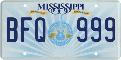 MS license plate BFQ999