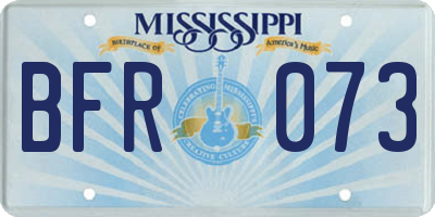 MS license plate BFR073