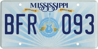 MS license plate BFR093