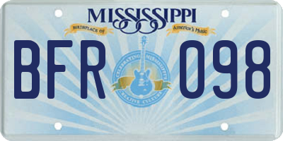 MS license plate BFR098