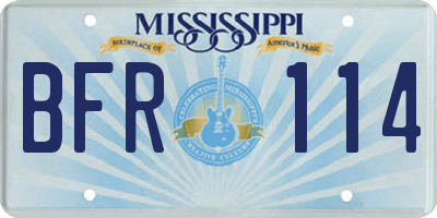 MS license plate BFR114